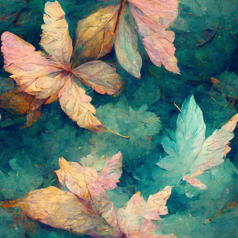AI generated drawing of pastel leaves