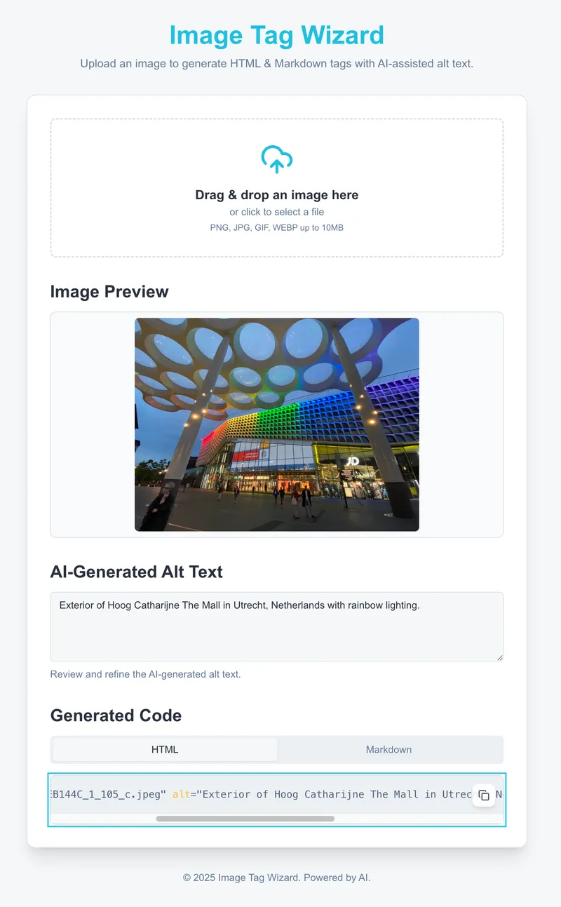 Screenshot of ImageTag app