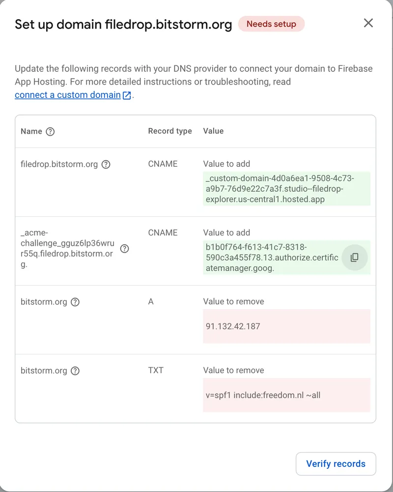 Screenshot of instructions